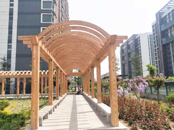 水泥仿木花架
